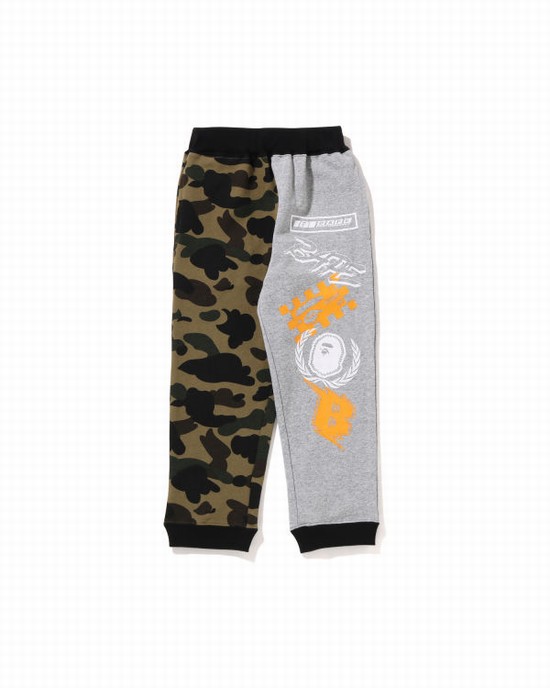 Pantaloni De Trening Bape 1st Camo Team Emblem Print Copii Verzi | NZSMIT803