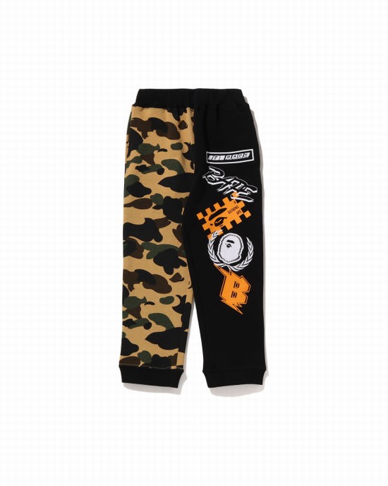 Pantaloni De Trening Bape 1st Camo Team Emblem Print Copii Galbeni | QNLCVY620