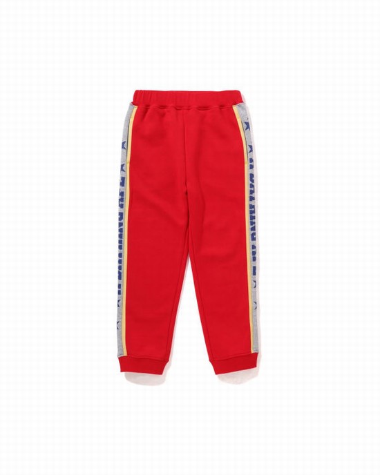 Pantaloni De Trening Bape A Bathing Ape Color Block Copii Rosii Deschis | XBUJCP683
