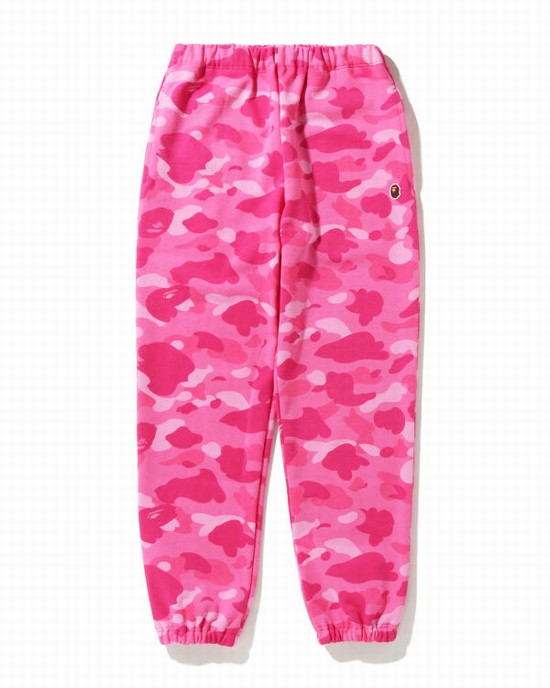 Pantaloni De Trening Bape Color Camo Oversized Dama Roz | ZXAFCJ834