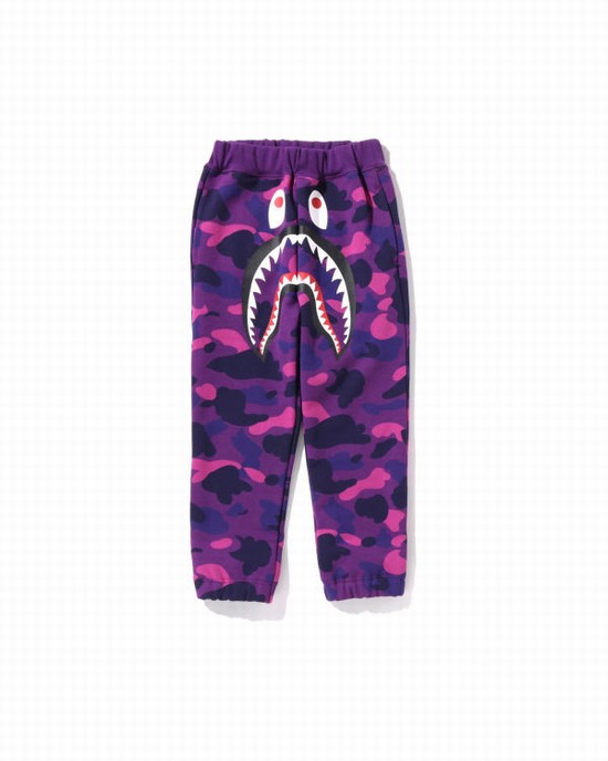 Pantaloni De Trening Bape Color Camo Shark Copii Violet | TYVEMQ278