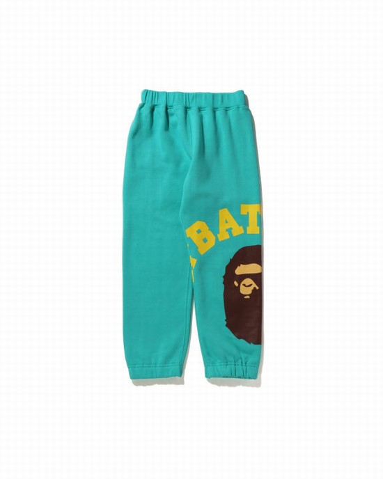 Pantaloni De Trening Bape Giant College Copii Verde Menta | AEMNGY819