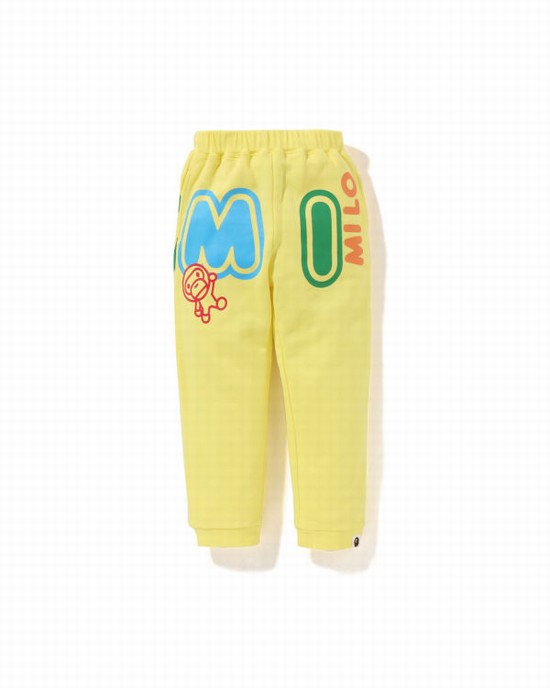 Pantaloni De Trening Bape Milo Font Copii Galbeni | HWYTRD523