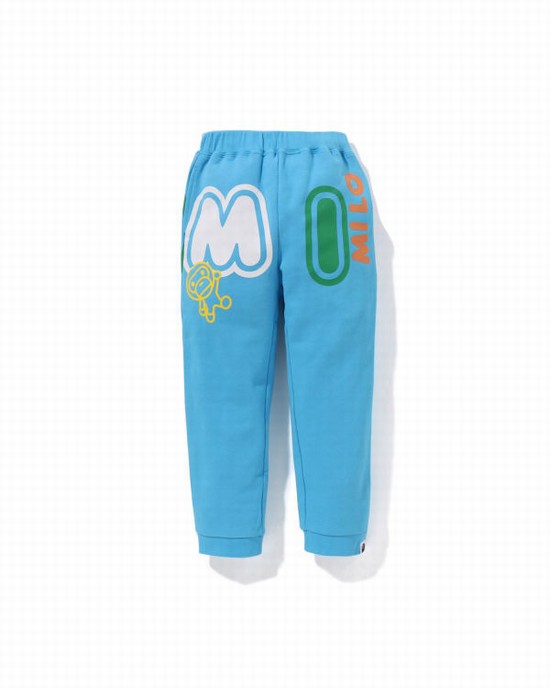 Pantaloni De Trening Bape Milo Font Copii Albastri | JXGHFB514