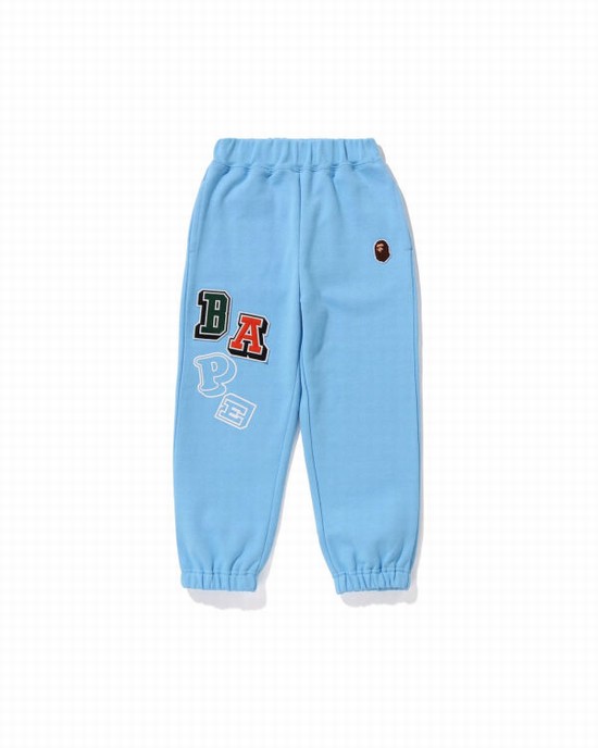 Pantaloni De Trening Bape Multi Fonts Copii Albastri | IDPFRV289