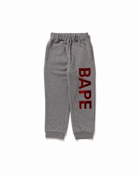 Pantaloni De Trening Bape Patch Copii Gri | HJQZBS640