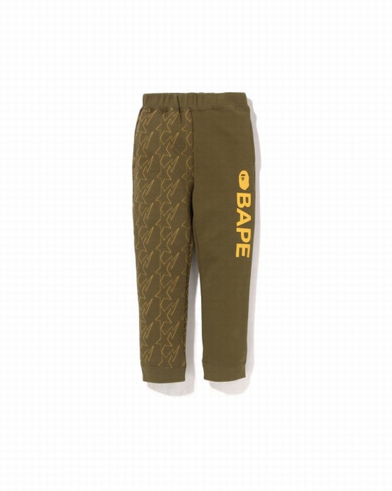 Pantaloni De Trening Bape STA Quilting Copii Verzi | XCKGLJ031