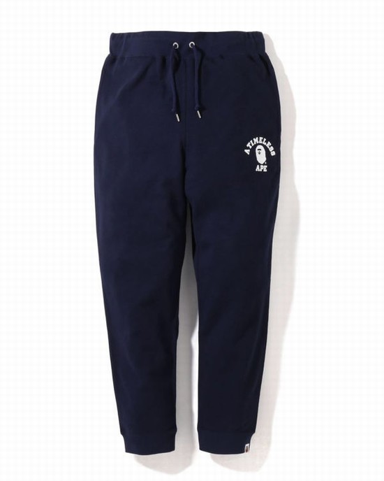 Pantaloni De Trening Bape X JJJJOUND College Barbati Bleumarin Albastri | JBOWGU859