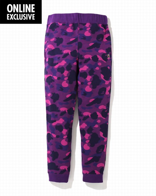 Pantaloni Jogger Bape Color camo One Point silm Barbati Violet | KXBMSD407