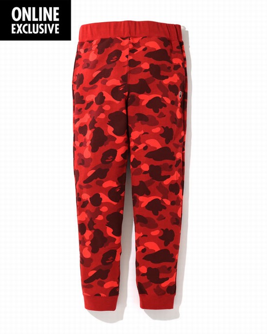 Pantaloni Jogger Bape Color camo One Point silm Barbati Rosii Deschis | OTZRFV048
