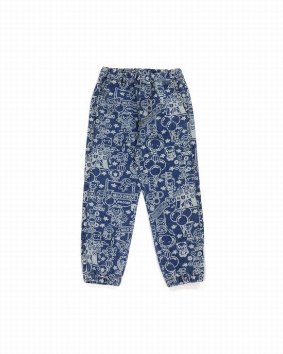 Pantaloni Jogger Bape Milo Circus Copii Albastri | CKFPRV791