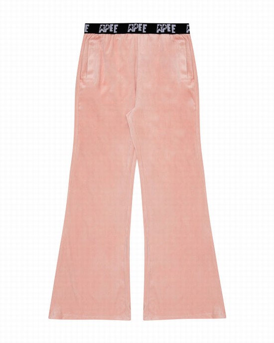 Pantaloni Jogger Bape Velour Dama Roz | BIKFDX860