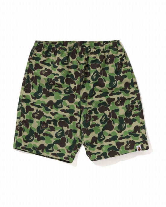 Pantaloni Scurti Bape ABC Camo Beach Barbati Verzi | FVLGUT318
