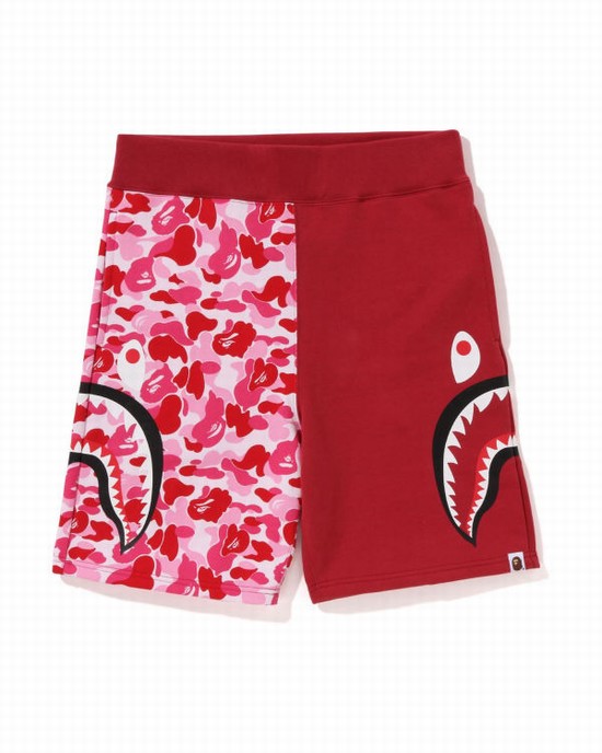 Pantaloni Scurti Bape ABC Camo Side Shark Barbati Roz | NEAJCY106