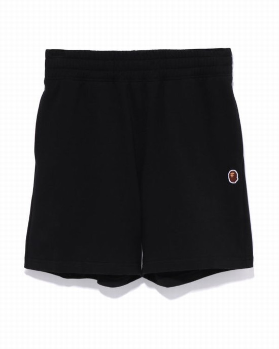 Pantaloni Scurti Bape Ape Head One Point Oversized Dama Negrii | GUMHYL061