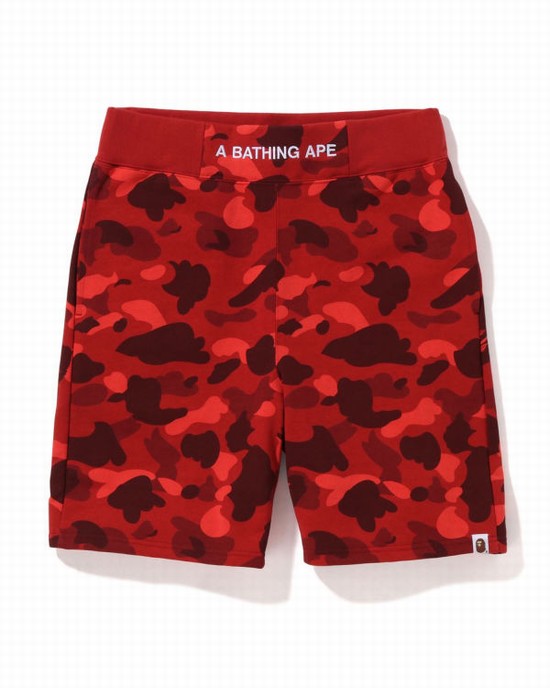 Pantaloni Scurti Bape Color Camo Barbati Rosii Deschis | UMYWBH804