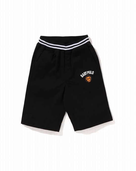 Pantaloni Scurti Bape Milo 1st Camo Cuffed Copii Negrii | BCJDVH307