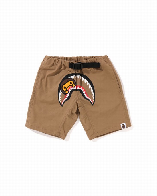 Pantaloni Scurti Bape Milo Shark Climbing Copii Bej | TYBQLC964