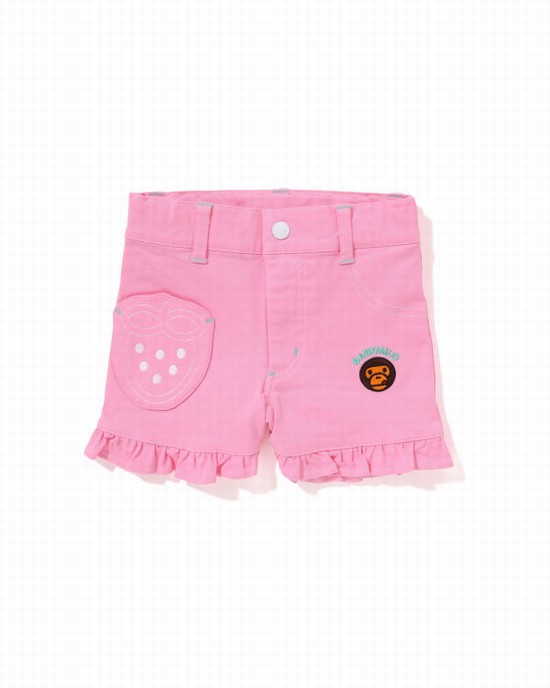 Pantaloni Scurti Bape Milo Strawberry Frill Copii Roz | QGEBLU786