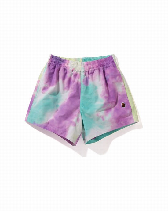 Pantaloni Scurti Bape One Point Dye Dama Colorati | GRPFXU813