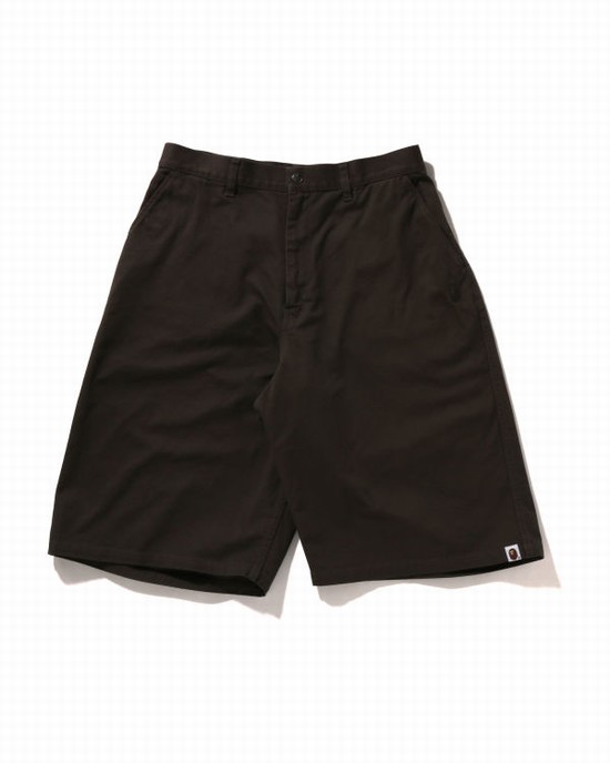 Pantaloni Scurti Bape One Point Loose Fit Chino Barbati Gri Inchis | CWKSTA451