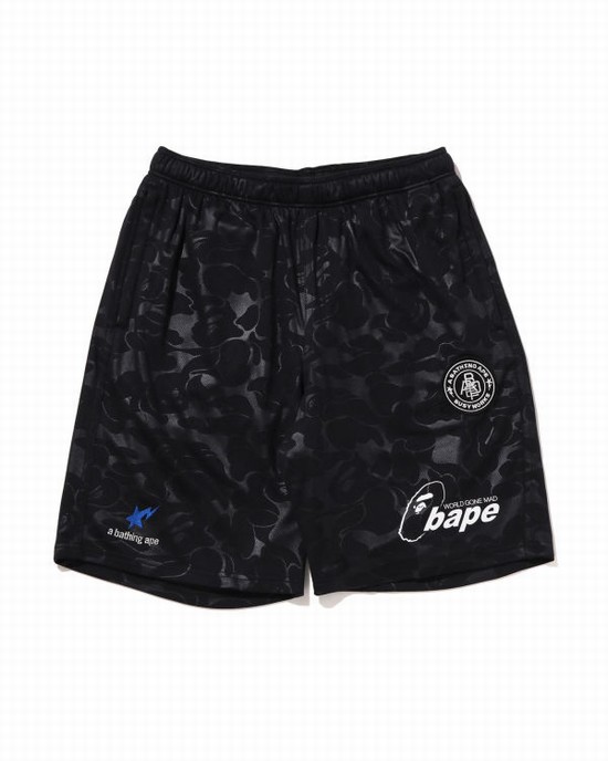 Pantaloni Scurti Bape Soccer Game Barbati Negrii | AIKBJC390