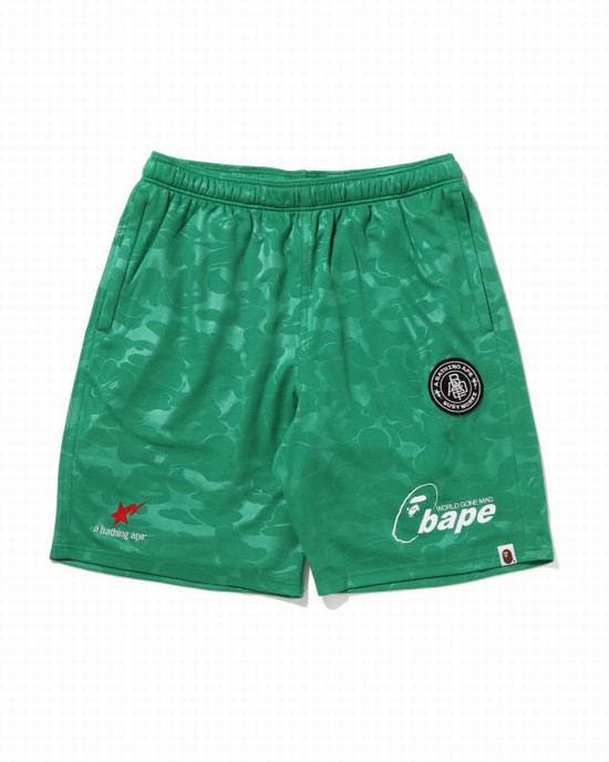 Pantaloni Scurti Bape Soccer Game Barbati Verde Menta | DOIJSA352