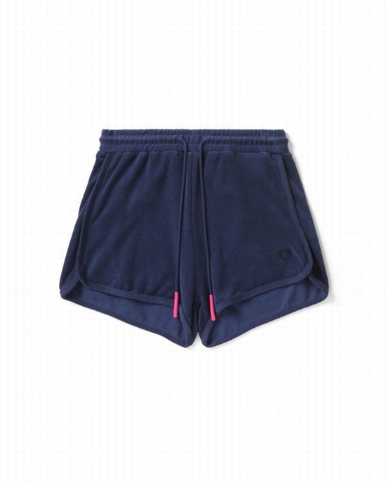 Pantaloni Scurti Bape Towelling track Dama Bleumarin Albastri | FAQKXC153