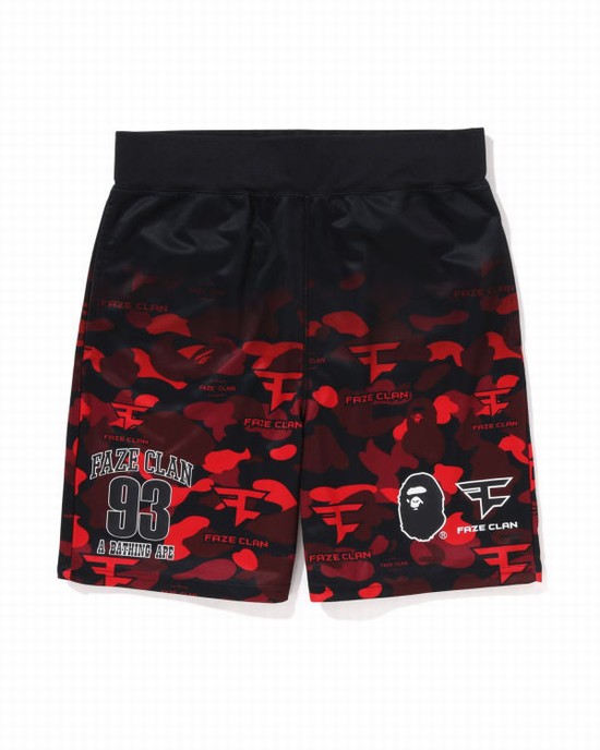 Pantaloni Scurti Bape X Faze Clan Game Copii Rosii Deschis | DYCWOF934
