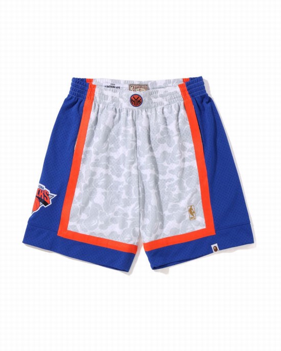Pantaloni Scurti Bape X M&N New York Knicks Jersey Barbati Albi | JXTYLZ086