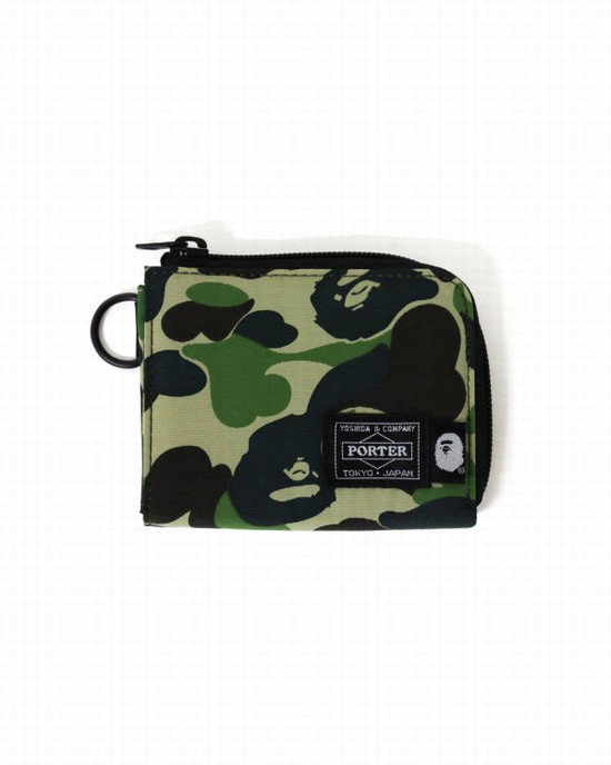 Portofel Bape Porter ABC Camo Mini Barbati Verzi | YGLFEX829
