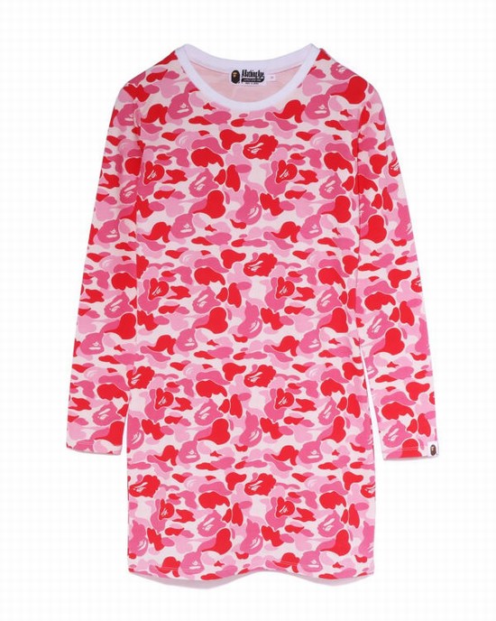 Rochie Bape ABC Camo L/S Bodycon Dama Roz | GSVLRI256