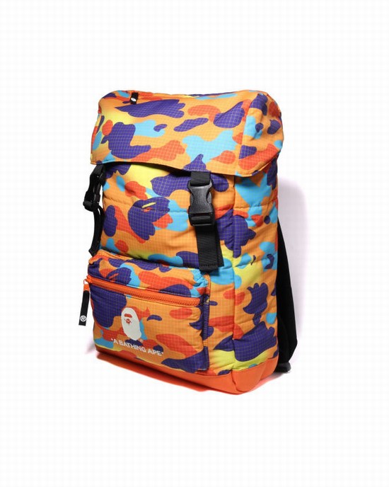 Rucsac Bape Grid Camo Glow In The Dark Padding Copii Colorati | WGIRLD871