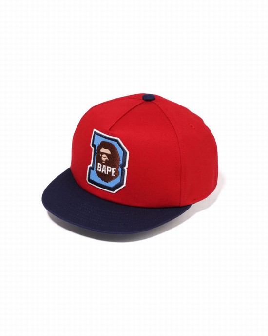 Sapca Bape Ape Head B Patch Copii Rosii Deschis | DJEYTR853