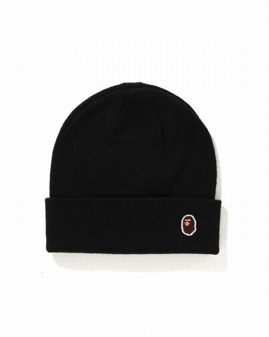 Sapca Bape Ape Head One Point Barbati Negrii | HQPVIF620