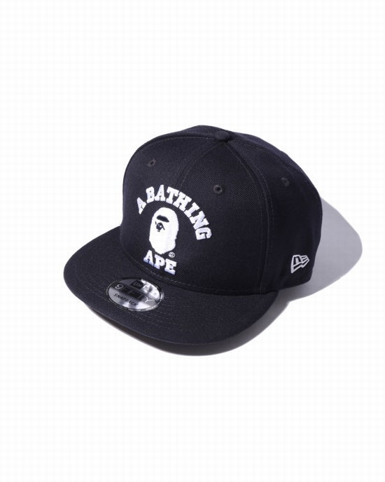 Sapca Bape College New Era Snap Back Barbati Bleumarin Albastri | QHVFEU895