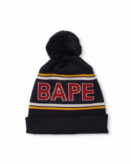Sapca Bape Knit Barbati Bleumarin Albastri | UHNXQA903
