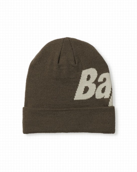 Sapca Bape Knit Barbati Kaki Inchis | FMQDCP712