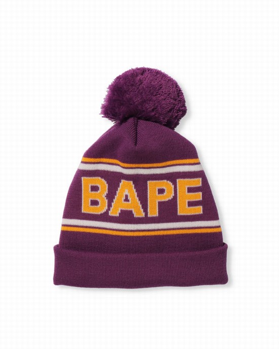 Sapca Bape Knit Barbati Violet | NXEOYD758