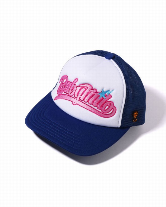 Sapca Bape Milo Embroidery Mesh Dama Albastri | ORBVAM431