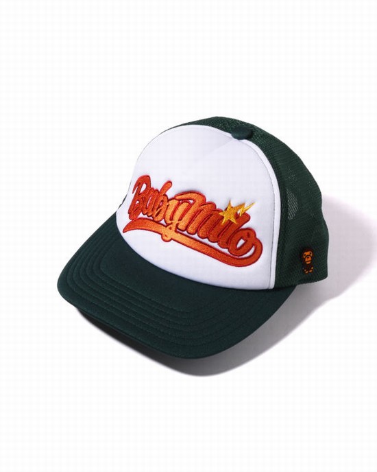 Sapca Bape Milo Embroidery Mesh Dama Verzi Inchis | YBSNCK567