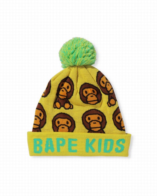 Sapca Bape Milo Pattern Copii Galbeni | JZQDBI390