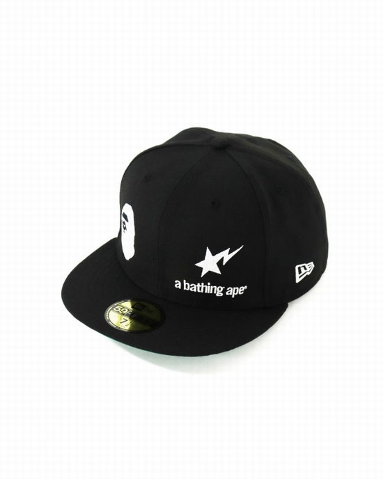 Sapca Bape New Era 59 Fifty Camo Ape Head Barbati Negrii | GRJDET318