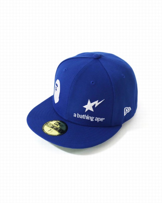 Sapca Bape New Era 59 Fifty Camo Ape Head Barbati Albastri | JOANER680