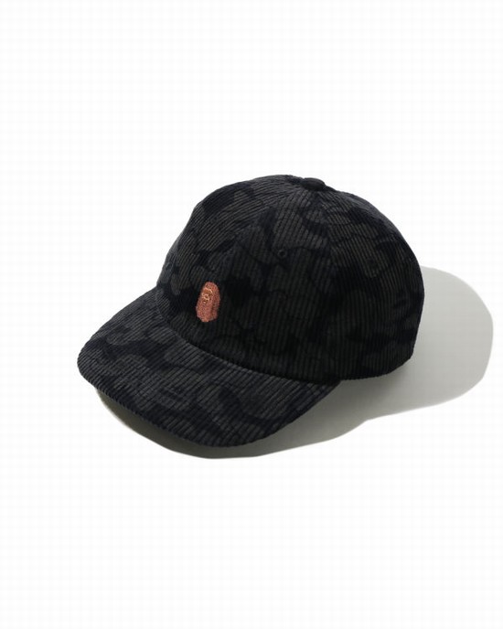 Sapca Bape Solid Camo Corduroy Panel Dama Bleumarin Albastri | YQEVPX753