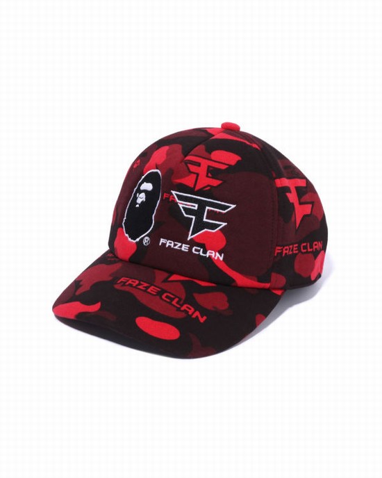Sapca Bape X Faze Clan Snap Back Barbati Rosii Deschis | JVTOLN638