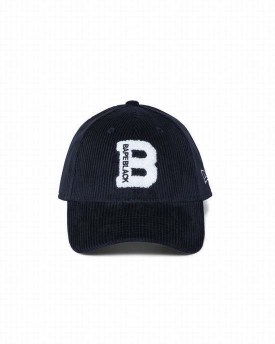 Sapca Bape X New Era logo corduroy Barbati Negrii | VQPCKE567