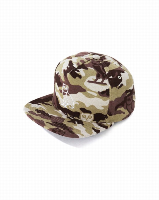 Sapca Bape X OVO Woodland Camo Snapback Barbati Bej | IPDQLB749