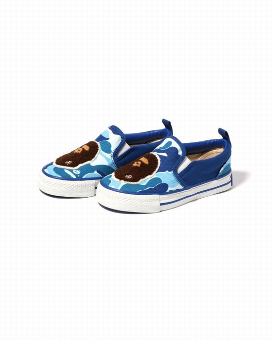 Slip Ons Bape ABC Camo Ape Head Patch Copii Albastri | ICDXJZ410