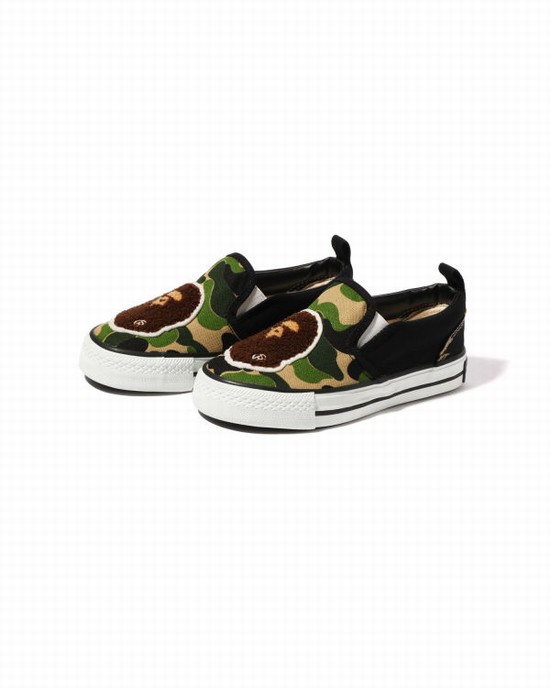 Slip Ons Bape ABC Camo Ape Head Patch Copii Verzi | VKJGWF914